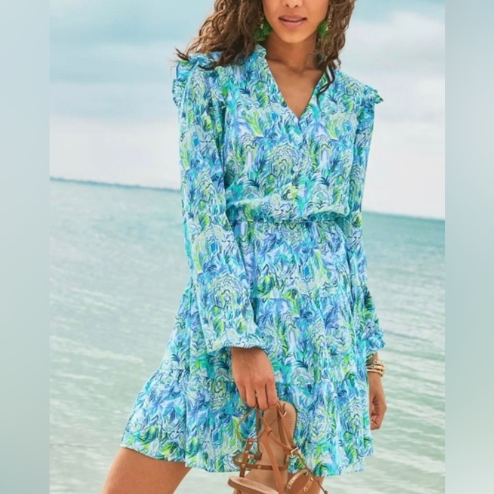 Lilly Pulitzer‎ Kelsie Stretch Dress Resort White Off to Play Size XL NWT HTF